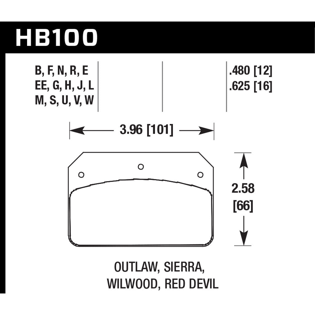 HAWK HB100N.480 Brake Pads HP Plus Photo-2