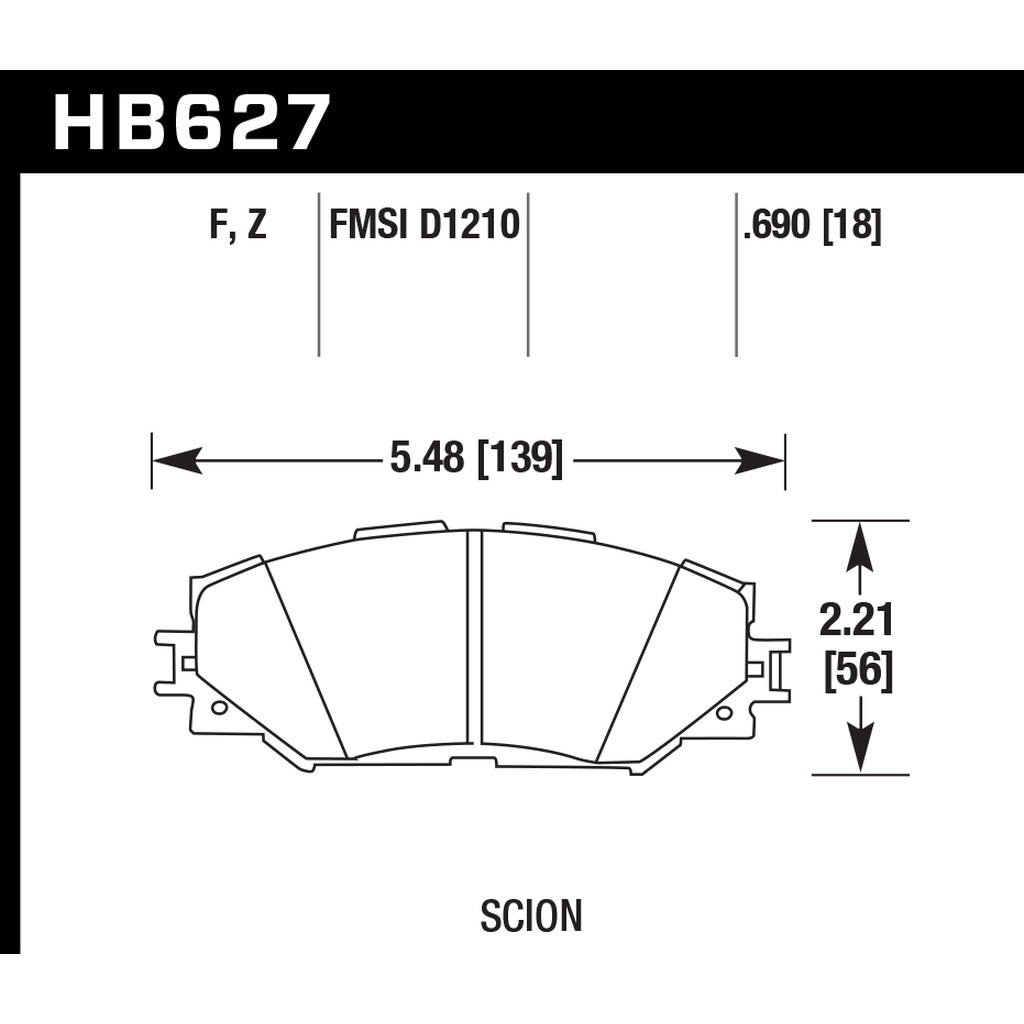 HAWK HB627Z.690 Brake Pads Perf. Ceramic Front TOYOTA Prius V/RAV4 Sport Photo-2