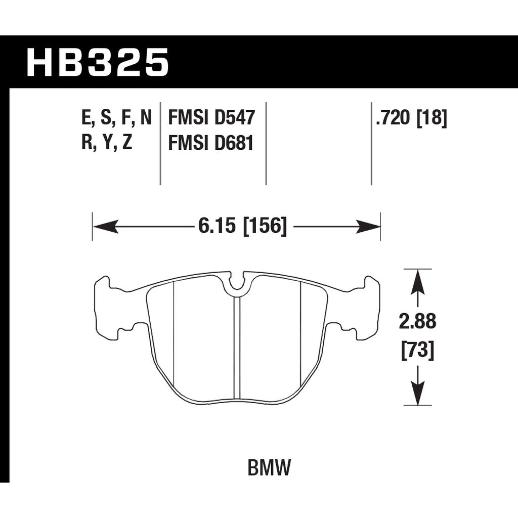 HAWK HB325S.720 Brake Pads HT-10 (18 mm) Photo-2