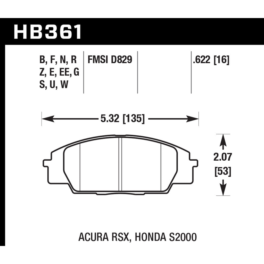 HAWK HB361W.622 Brake Pads DTC-30 (16 mm) Photo-2