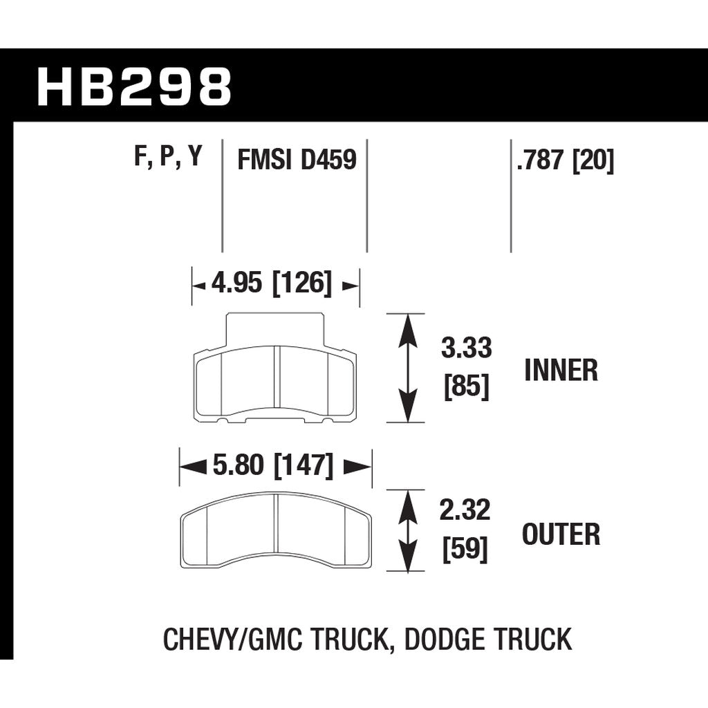 HAWK HB298Y.787 Brake Pads LTS Photo-2