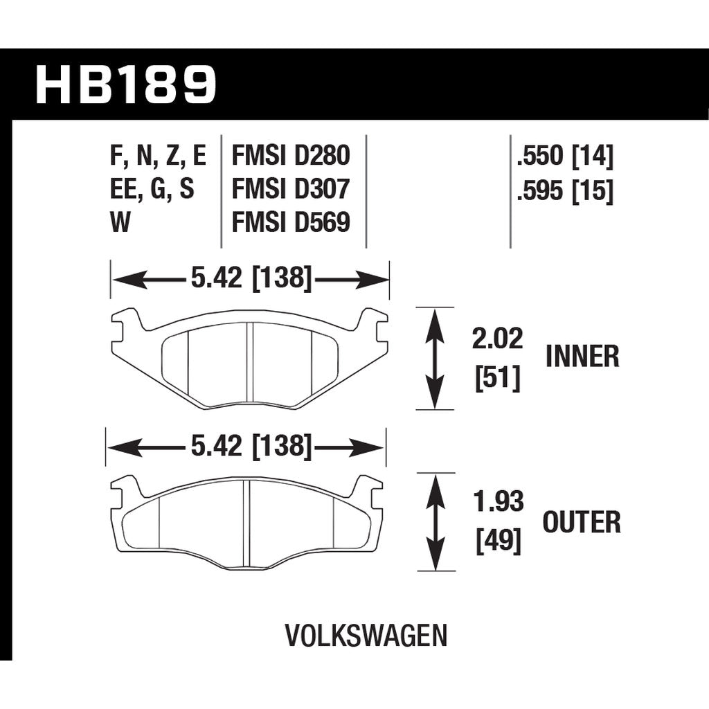 HAWK HB189Z.595 Brake Pads Perf. Ceramic Photo-2