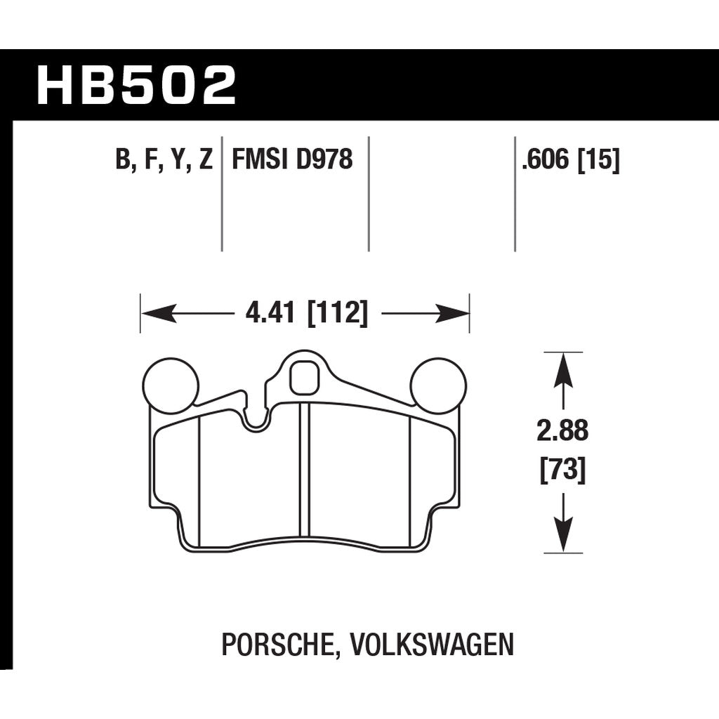 HAWK HB502Y.606 Brake Pads LTS Rear AUDI Q7/PORSCHE Cayenne GTS/VW Touareg Photo-2