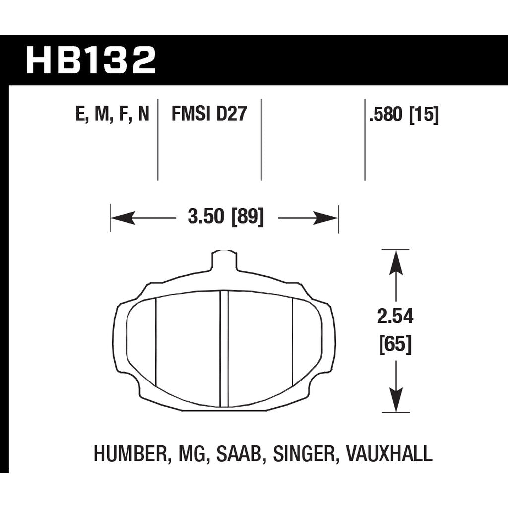HAWK HB132N.580 Brake Pads HP Plus Photo-2