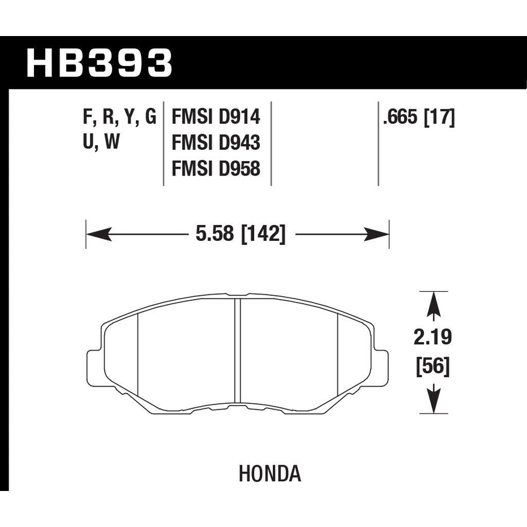 HAWK HB393F.665 Brake Pads HPS Photo-2