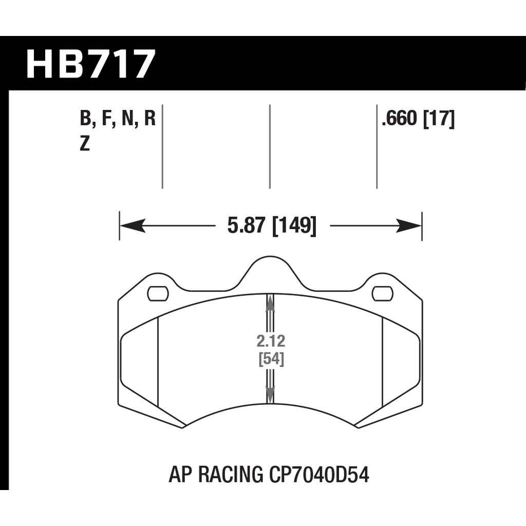 HAWK HB717B.660 Brake Pads HPS 5.0 AP Racing 54mm R.D. Photo-2