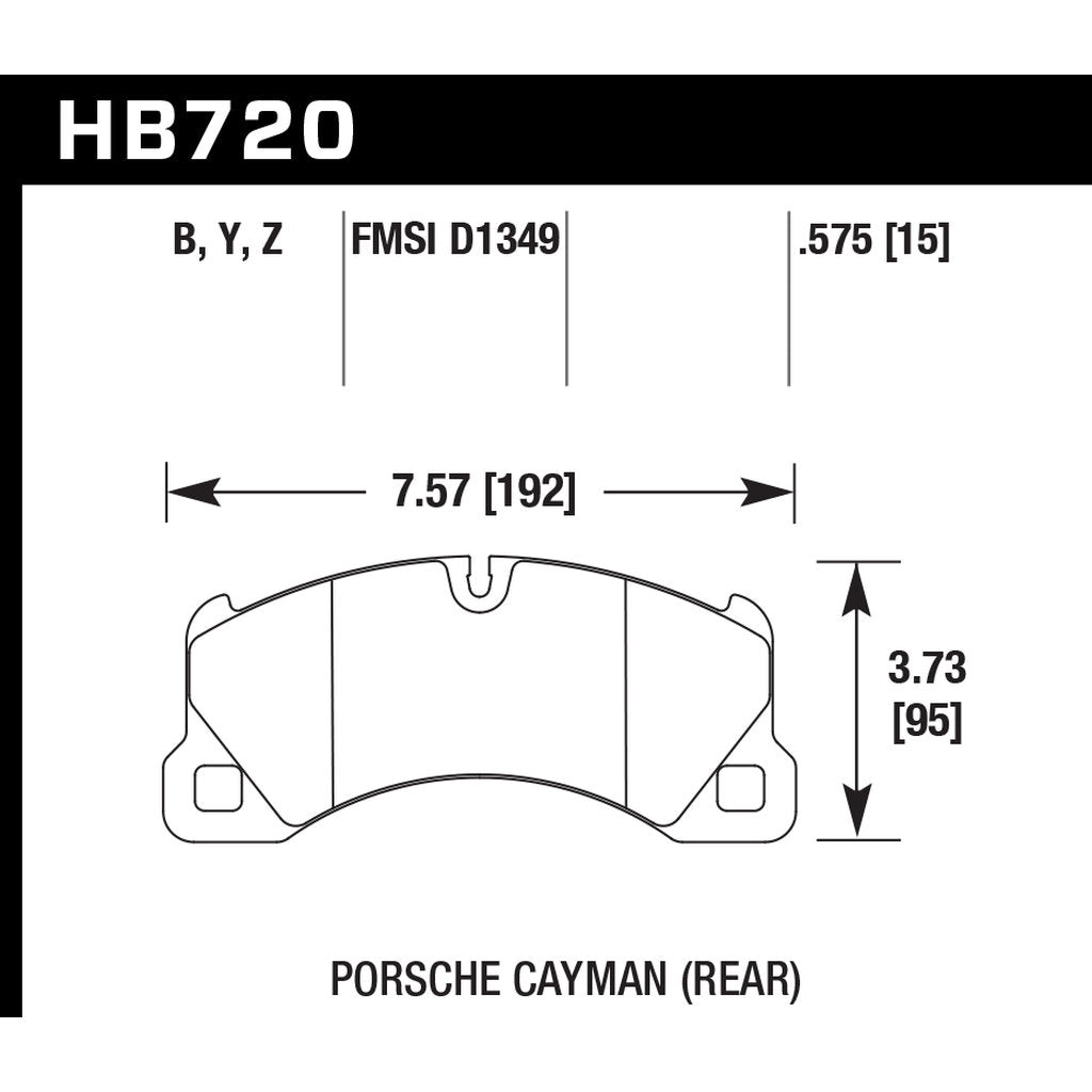 HAWK HB720Y.575 Brake Pads LTS Front VW Touareg 2011-2015 Hybrid/PORSCHE Panamera/Macan 2014-2016 Photo-2