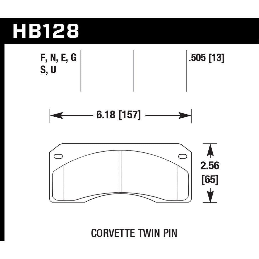 HAWK HB128U.505 Brake Pads DTC-70 (13 mm) Photo-2