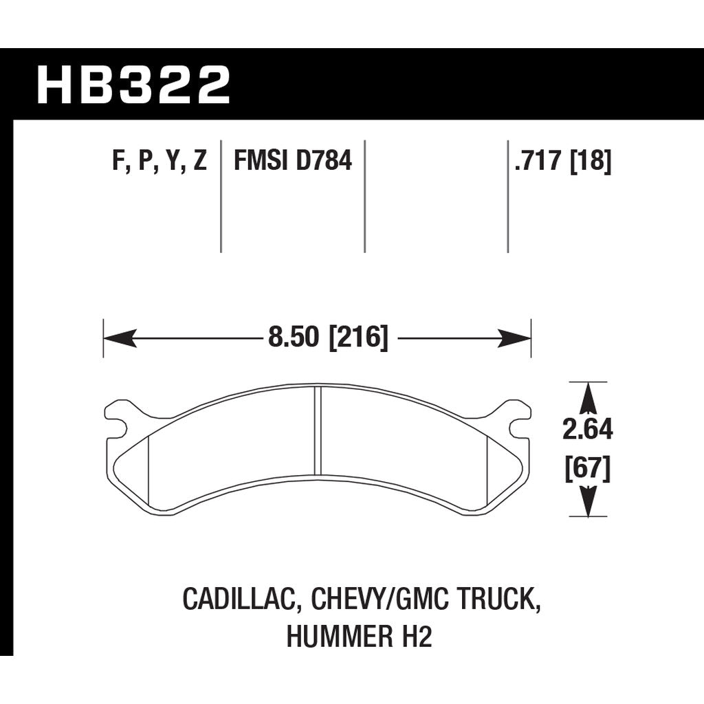 HAWK HB322Y.717 Brake Pads LTS Photo-2
