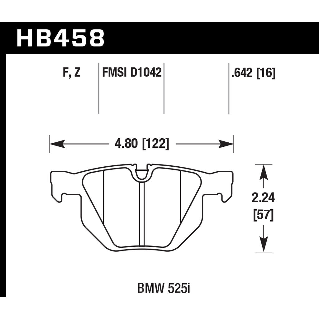 HAWK HB458F.642 Brake Pads HPS Rear BMW X5/X6 xDrive 2009-2019 Photo-2