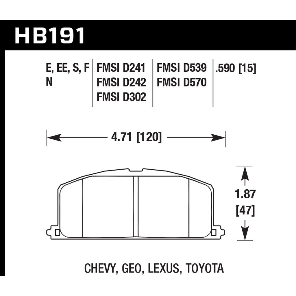 HAWK HB191N.590 Brake Pads HP Plus Photo-2