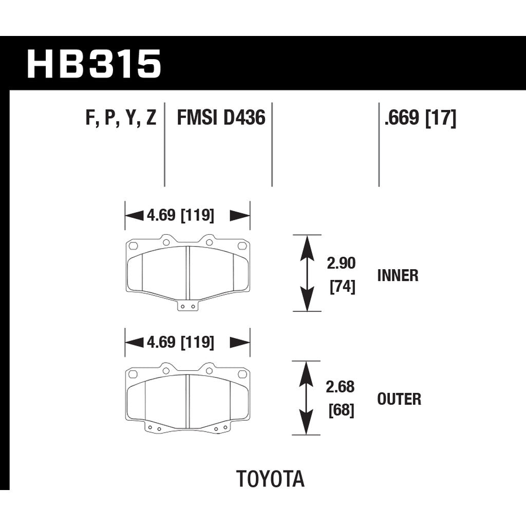 HAWK HB315Y.669 Brake Pads LTS Photo-2