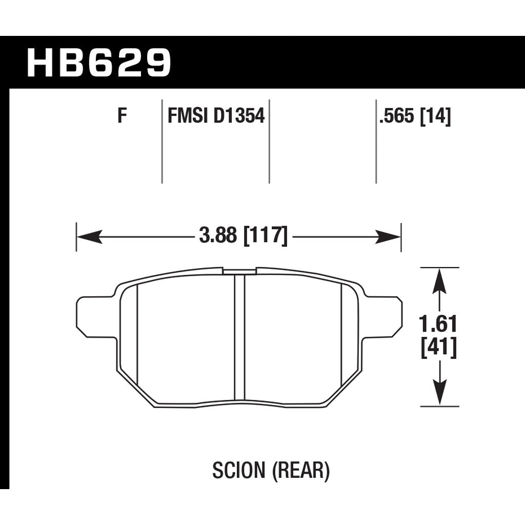 HAWK HB629F.565 Brake Pads HPS Photo-2