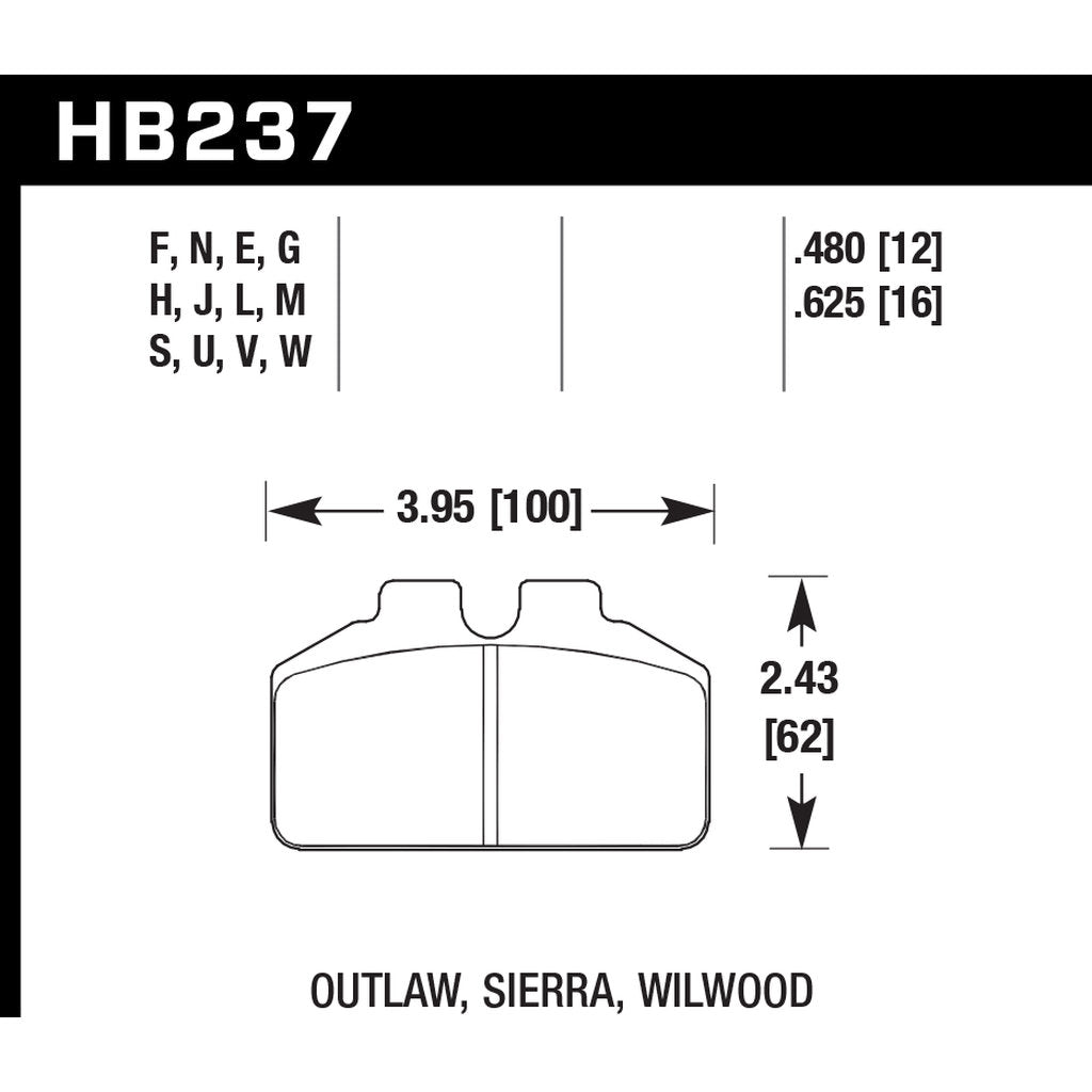 HAWK HB237M.480 Brake Pads Black (12 mm) Photo-2