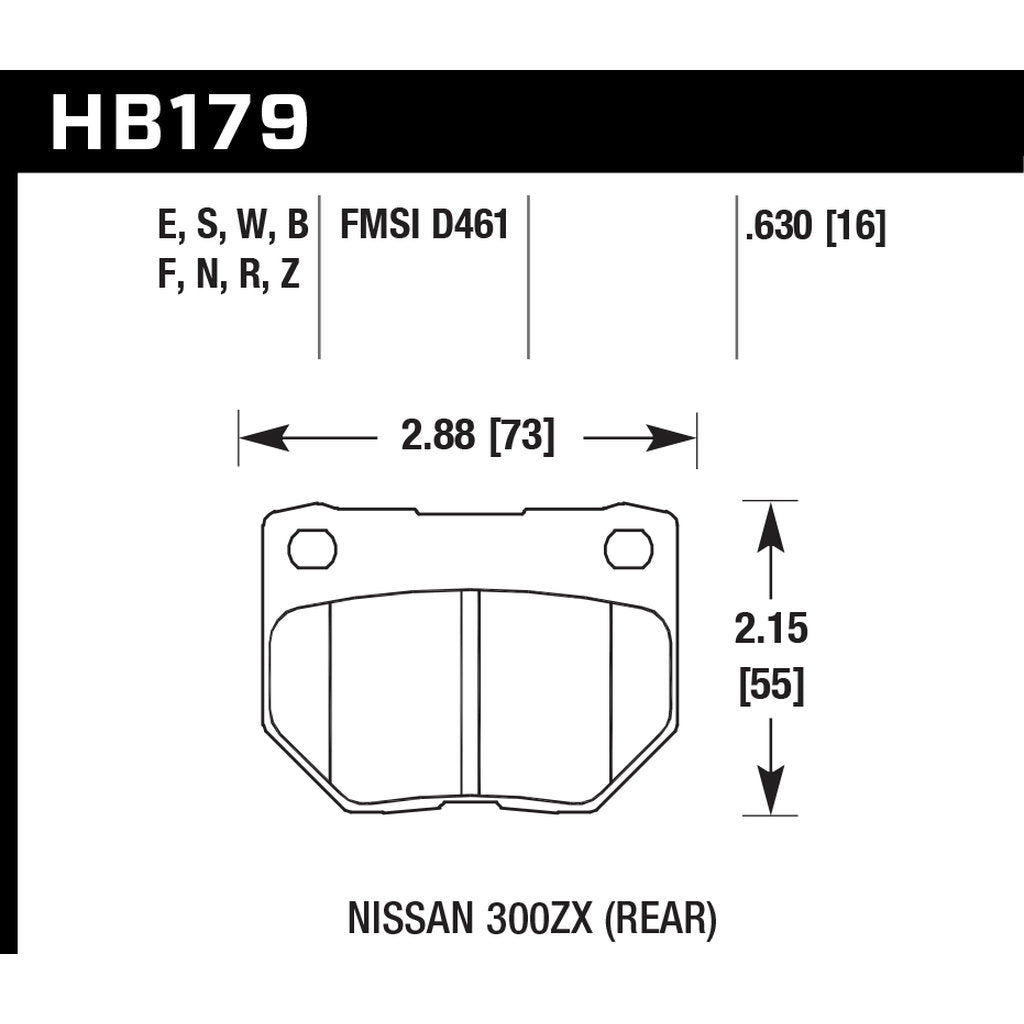 HAWK HB179B.630 Brake Pads HPS 5.0 Rear SUBARU Impreza WRX/NISSAN 300ZX Photo-2
