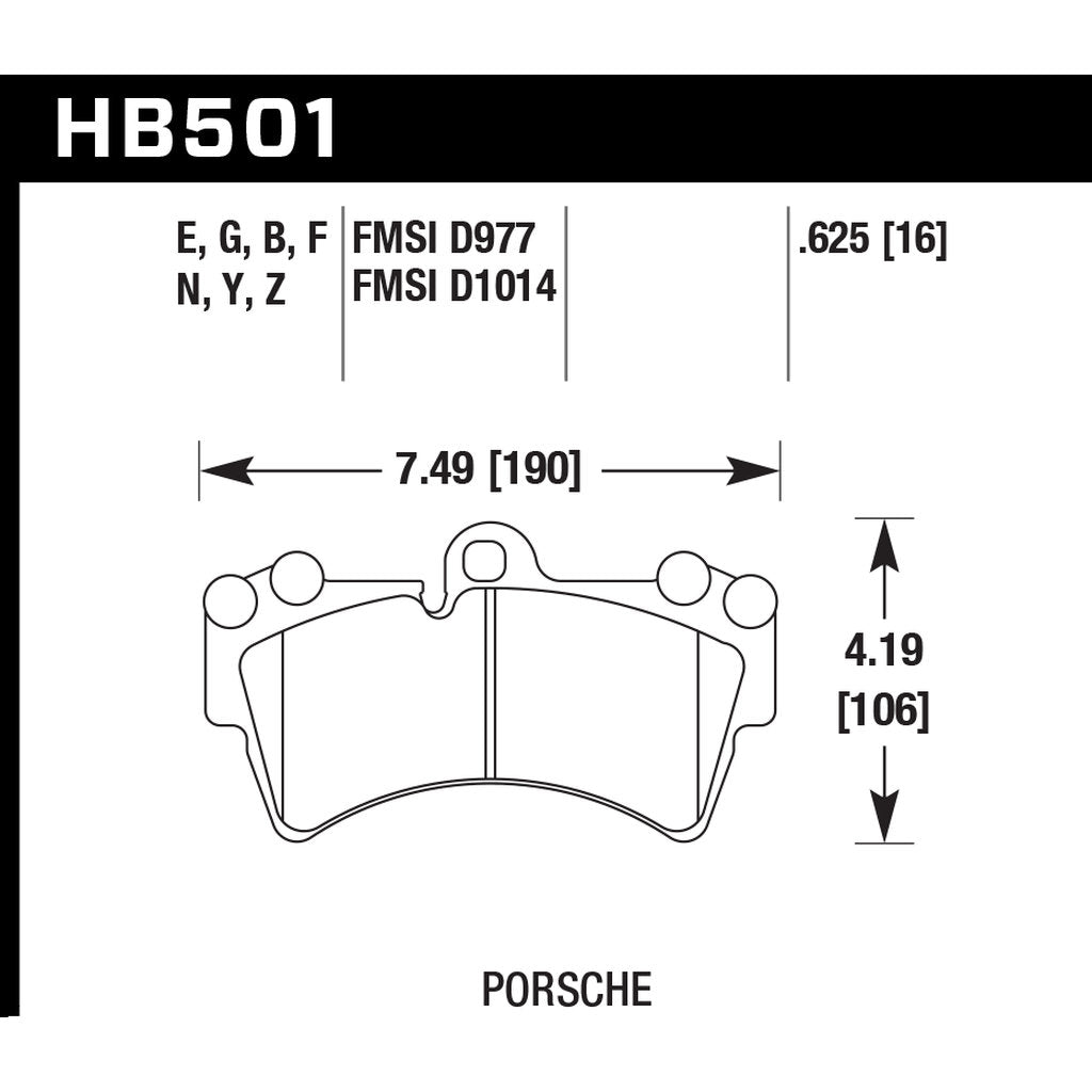 HAWK HB501B.625 Brake Pads HPS 5.0 Front AUDI Q7/PORSCHE Cayenne GTS Photo-2