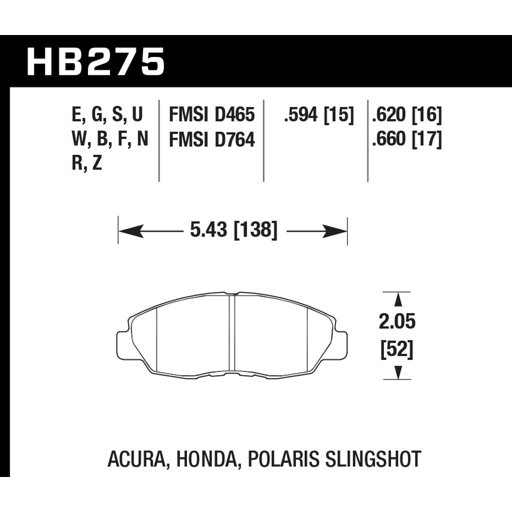 HAWK HB275N.620 Brake Pads HP Plus Photo-2