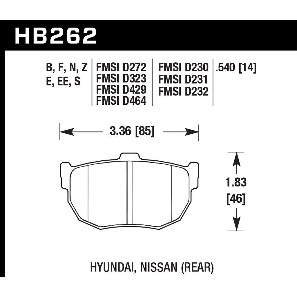 HAWK HB262S.540 Brake Pads HT-10 (14 mm) Photo-2
