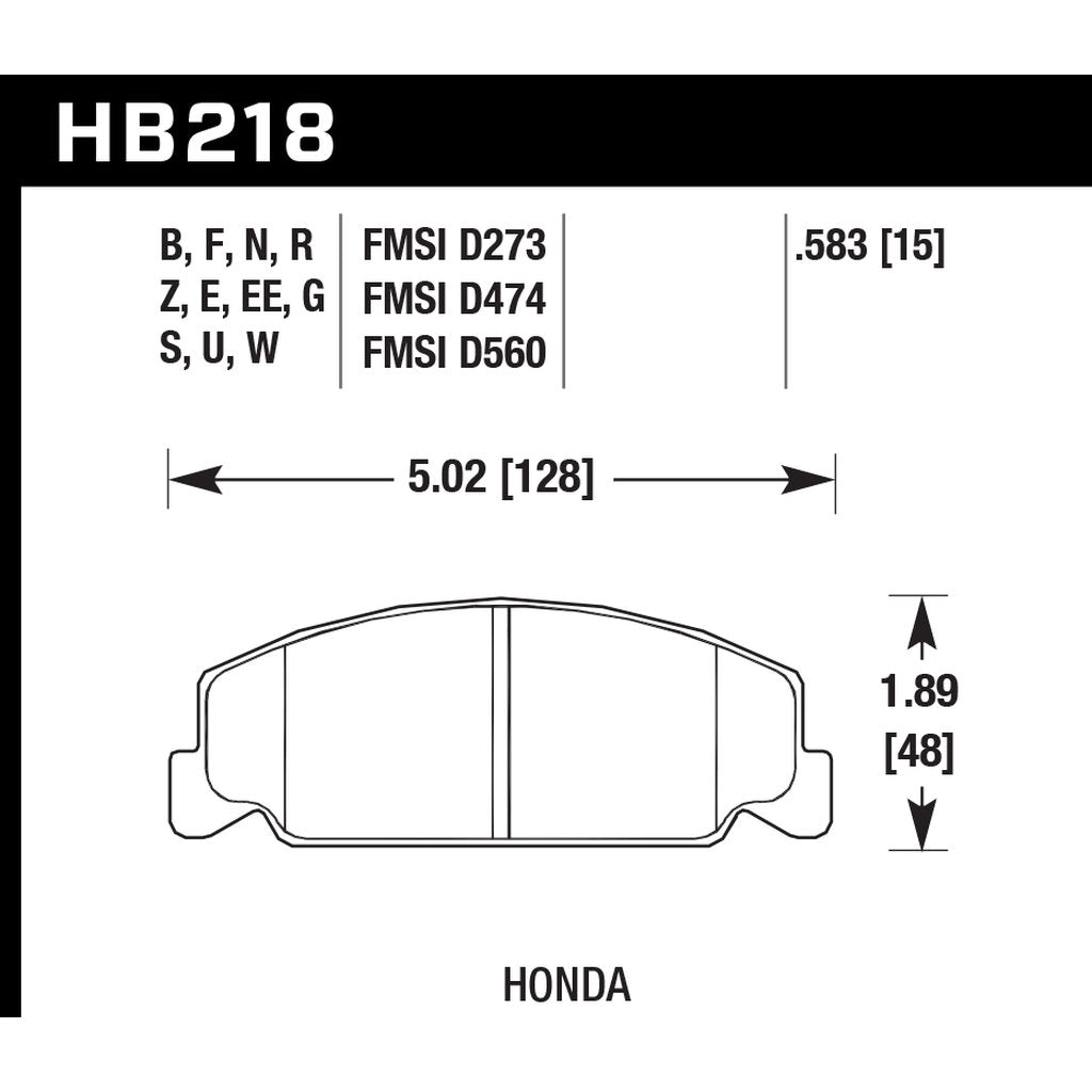 HAWK HB218N.583 Brake Pads HP Plus Photo-2