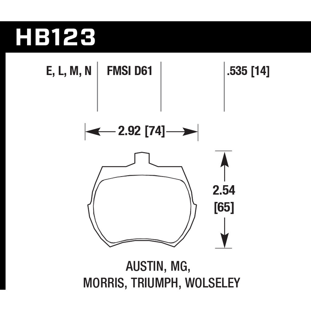 HAWK HB123E.535 Brake Pads Blue 9012 (14 mm) Photo-2
