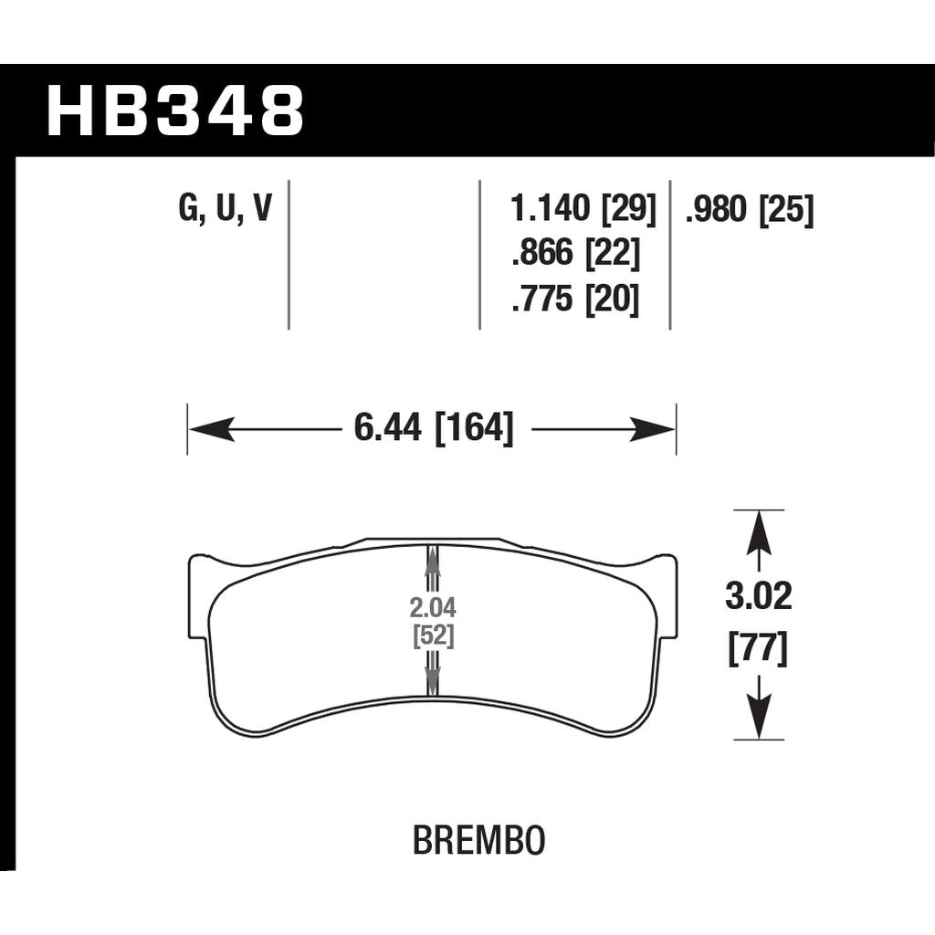 HAWK HB348G1.14 Brake Pads DTC-60 (29 mm) Photo-2