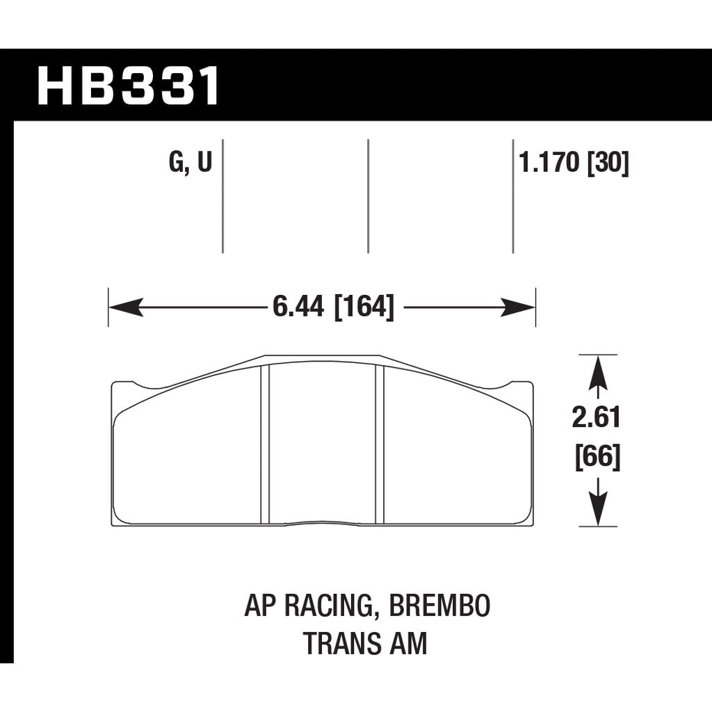 HAWK HB331Q1.17 Brake Pads DTC-80 AP CP5820/SC680 Photo-2