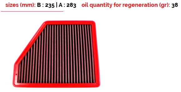 BMC FB842/01 235x283 PANEL AIR FILTER Photo-0