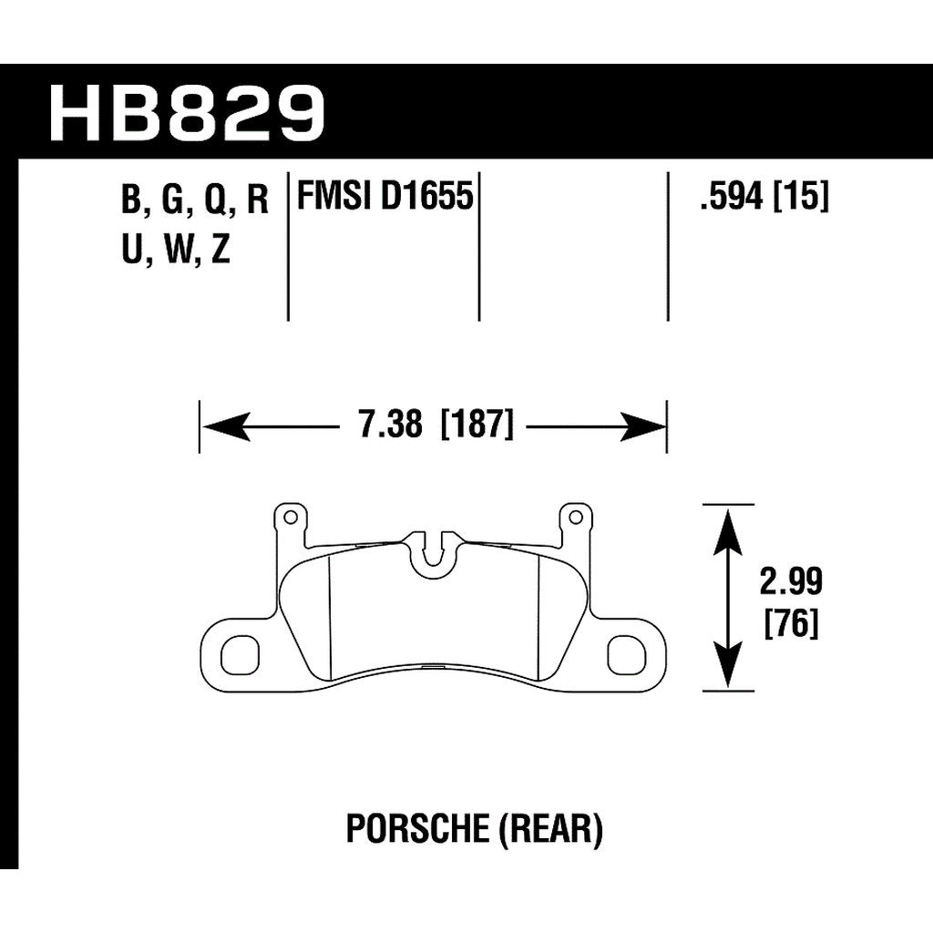 HAWK HB829Z.594 Brake Pads Perf. Ceramic Rear PORSCHE 911 Carrera/Targa 4/Boxster Spyder/Boxster S Photo-2