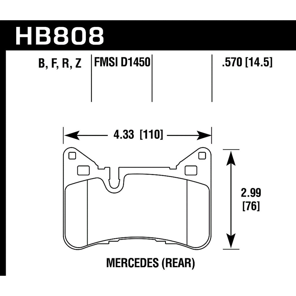 HAWK HB808B.570 Brake Pads HPS 5.0 Rear MERCEDES-Benz AMG GT 63/AMG GT 63 S/CLS63 AMG S 2014-2019 Photo-2