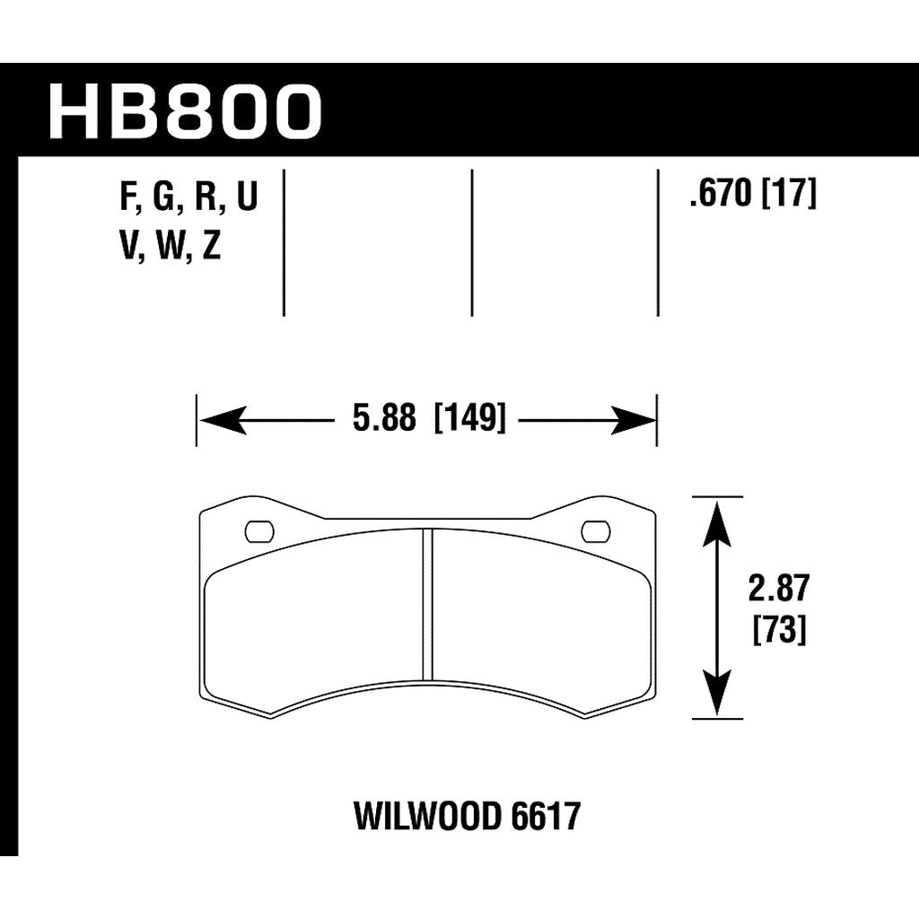 HAWK HB800G.670 Brake Padss DTC-60 Photo-2