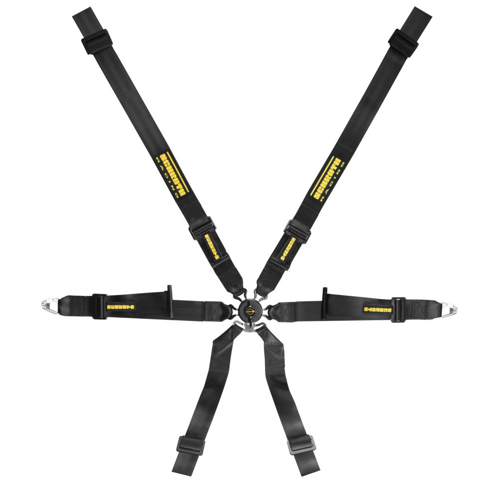 SCHROTH 94580-0 Racing Harness Profi XLT 2x2 Pull-down 6-Point, Black Photo-0