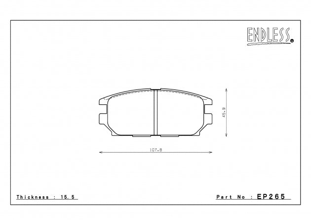 ENDLESS EP265SSY Rear brake pads MITSUBISHI LANCER EVO V-IX Photo-0