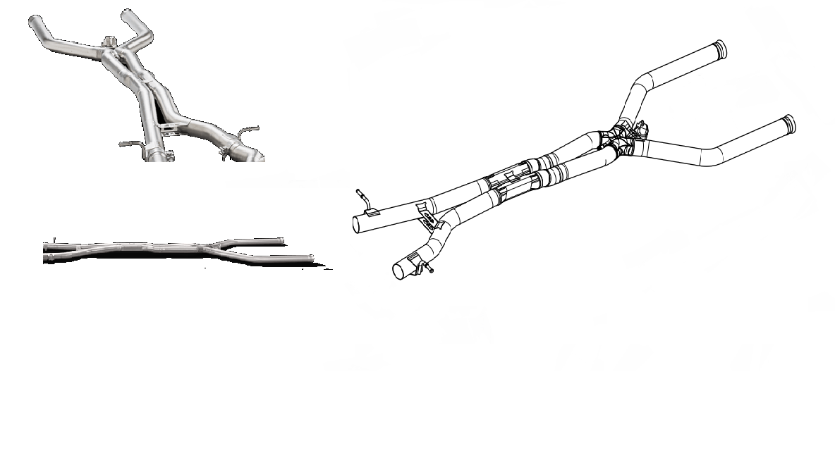AKRAPOVIC E-ME/T/5 Evolution Link Pipe Set (Titanium) MERCEDES-AMG E 63/E 63 S (W213) 2017-2019 ECE Type Approval Photo-0