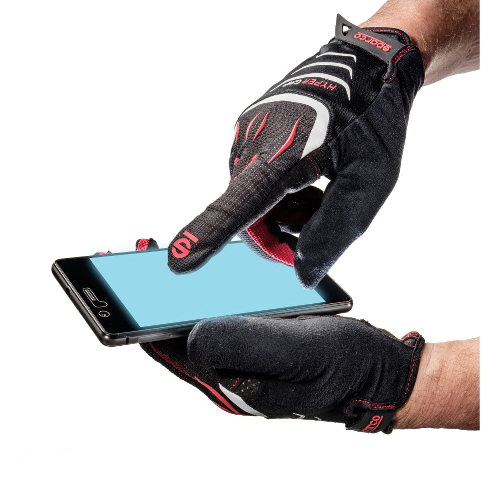 SPARCO 002094NRRS12 Sim Racer gloves HYPERGRIP, black/red, size 12 Photo-1