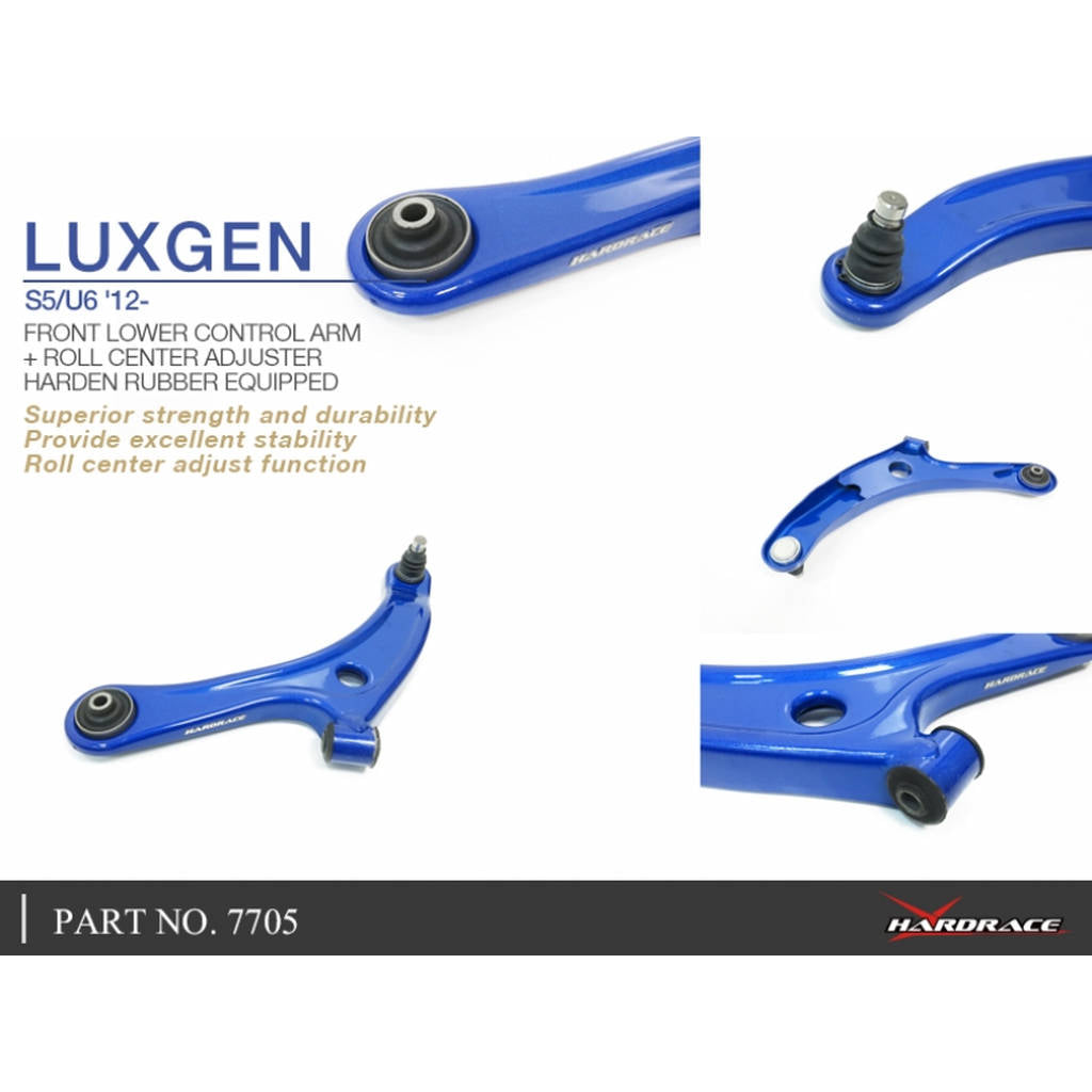 HARDRACE 7705 FRONT LOWER CONTROL ARM & ROLL CENTER ADJUSTER (HARDEN RUBBER) 2 PCS/SET LUXGEN S5/U6 12- Photo-4