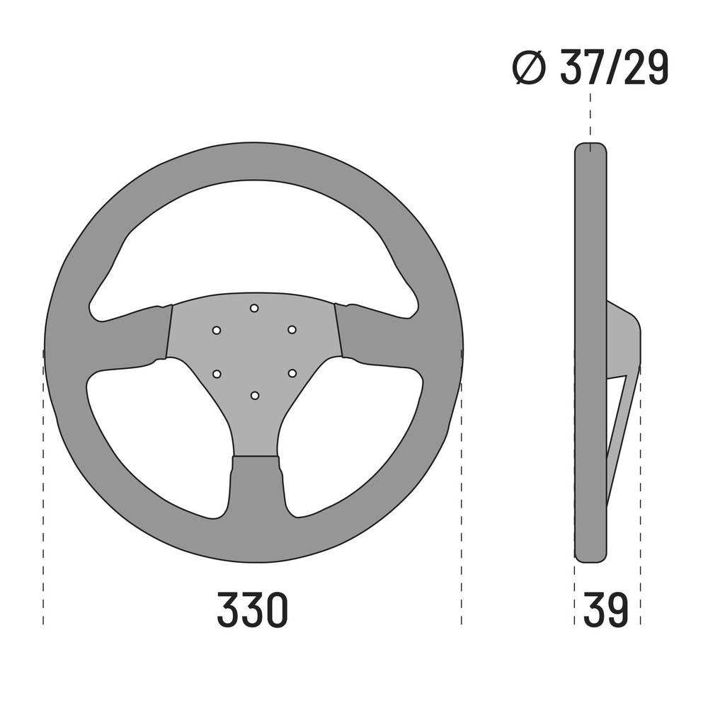 SPARCO 015R383PLUNNR R383 CHAMPION Streering wheel, dia 330 mm, 39 mm, leather, black Photo-2