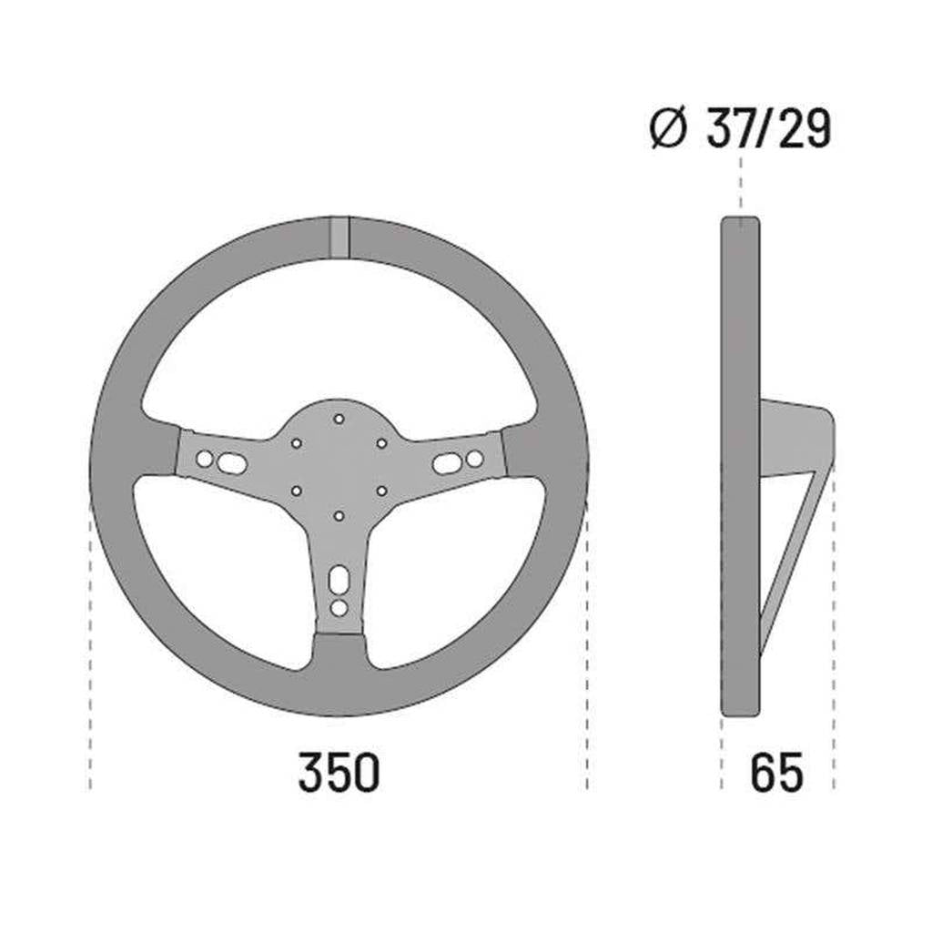 SPARCO 015TARGA350PLNR Streering Wheel Targa, Dia 350 mm, 65 mm, Leather, Black Photo-2
