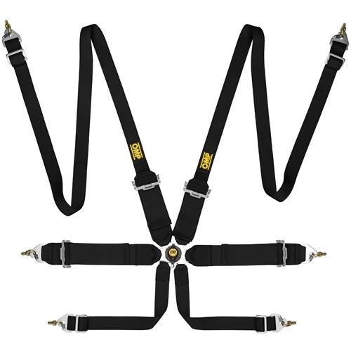 OMP DA0-0204-B02-071 (DA0204EH071) Belts FIRST 3+2, HANS, steel reg., 2/3-3-2 ", FIA 8853-2016, black Photo-0