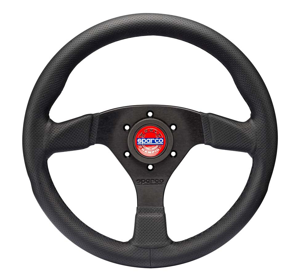 SPARCO 015R383PLUNNR R383 CHAMPION Streering wheel, dia 330 mm, 39 mm, leather, black Photo-0
