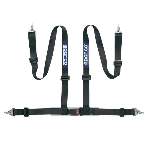 SPARCO 04604BM1NR Harness belts CLUB H-4M, 4 points, 2", ECE, snap on, black Photo-0