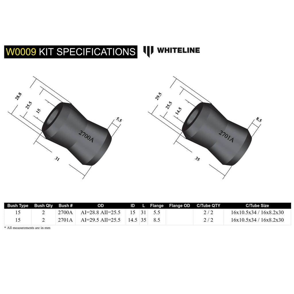 WHITELINE W0009 Service kit for Whiteline Sway Bar links KLC30 Photo-4