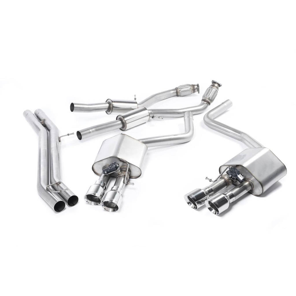 MILLTEK SSXAU465 Cat-back Quad 100mm GT100 AUDI S8 4.0 TFSI quattro Tiptronic Photo-1