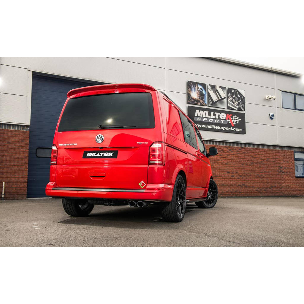 MILLTEK SSXVW199 Cat-back Twin 100 x 80mm Special Oval VW Transporter\Caravelle T5 SWB 1.9 TDi (85ps&104ps) Photo-1
