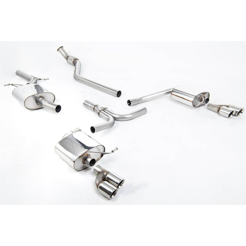 MILLTEK SSXAU249 Cat-back Twin 80mm GT80 ECA AUDI A4 2.0 TFSI S line B8 (2WD and quattro manual-only) Saloon&Avant Photo-0