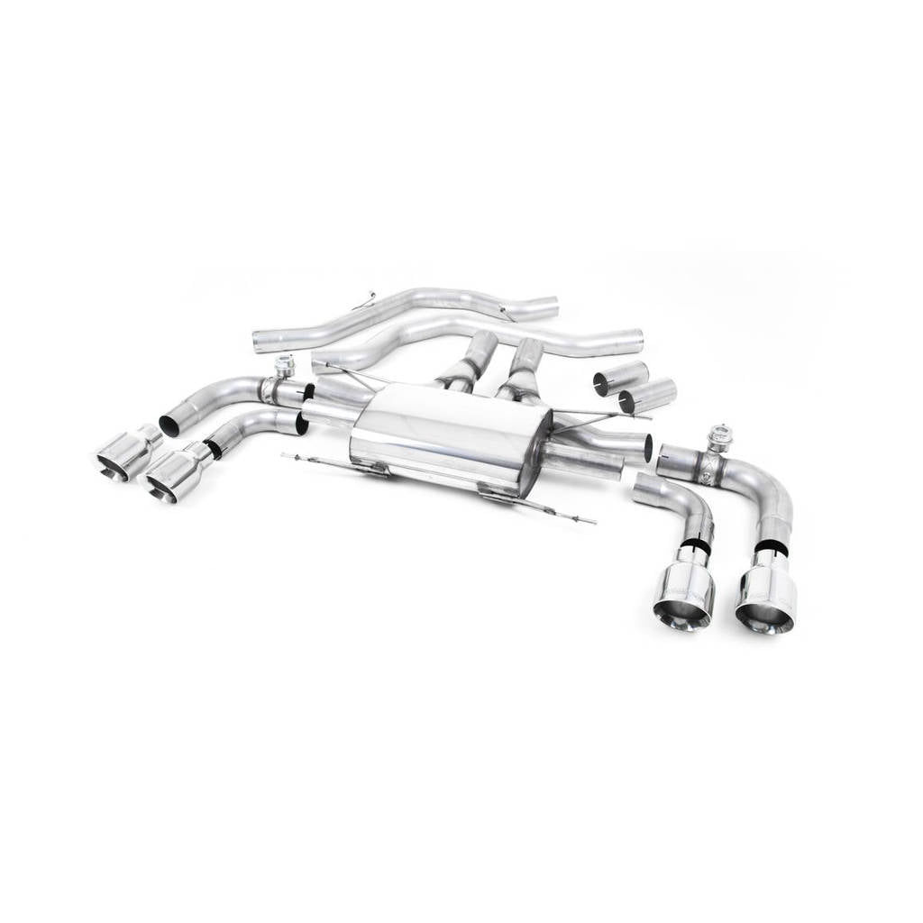 MILLTEK SSXAR001 Front Pipe-back Quad 100mm GT100 ALFA ROMEO Giulia Quadrifoglio 2.9 V6 Bi-Turbo Photo-0