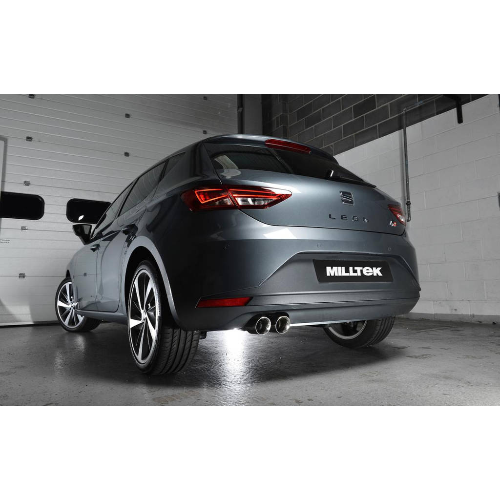 MILLTEK SSXSE156 Cat-back Twin 80mm GT80 ECA SEAT Leon FR 2.0 TDI 150 SC and 5-door (manual and DSG-auto) Photo-1