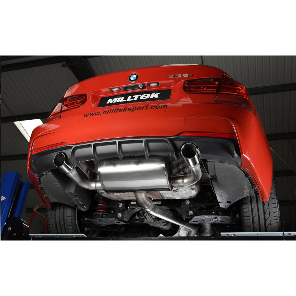 MILLTEK SSXBM961 Cat-back Twin 90mm GT90 ECA BMW 3 Series F30 328i M Sport Automatic (without Tow Bar&N20 Engine Only) Photo-1