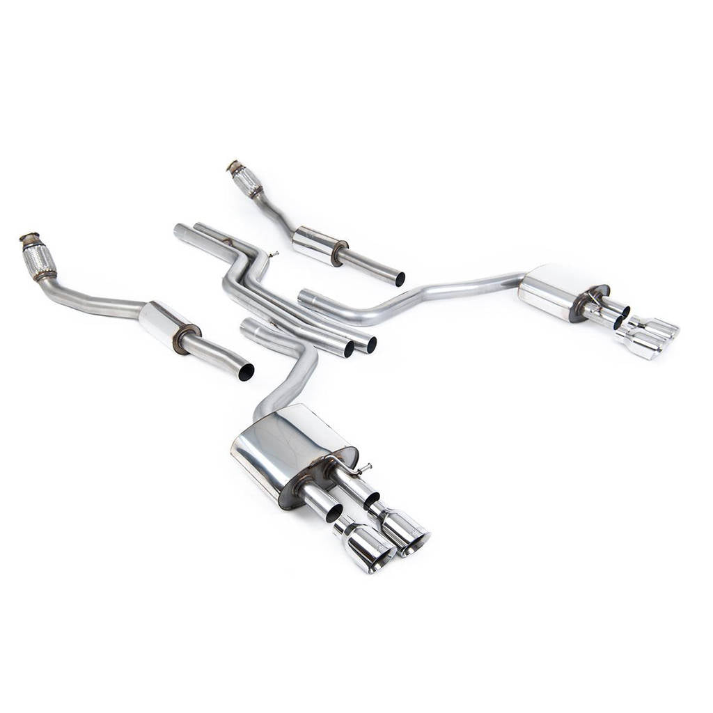MILLTEK SSXAU331 Cat-back Quad 100mm GT100 AUDI S6 4.0 TFSI C7 quattro Photo-0