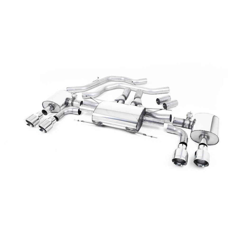 MILLTEK SSXAR12 Front Pipe-back Quad 100mm GT100 ECA ALFA ROMEO Giulia Quadrifoglio 2.9 V6 Bi-Turbo Photo-0
