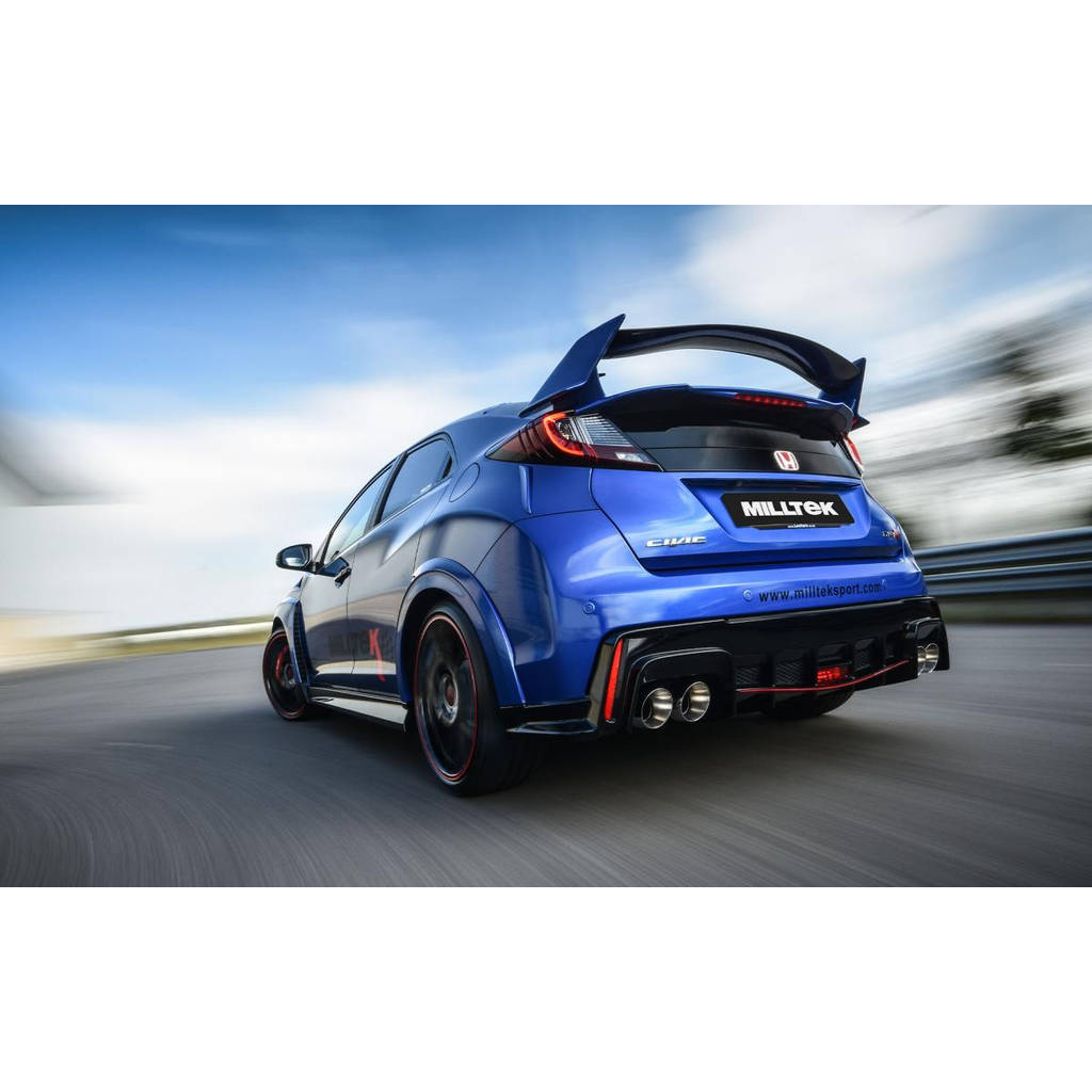 MILLTEK SSXHO222 Cat-back Quad 100mm GT100 ECA HONDA Civic Type R FK2 Turbocharged 2.0 litre i-VTEC (LHD models only) Photo-4